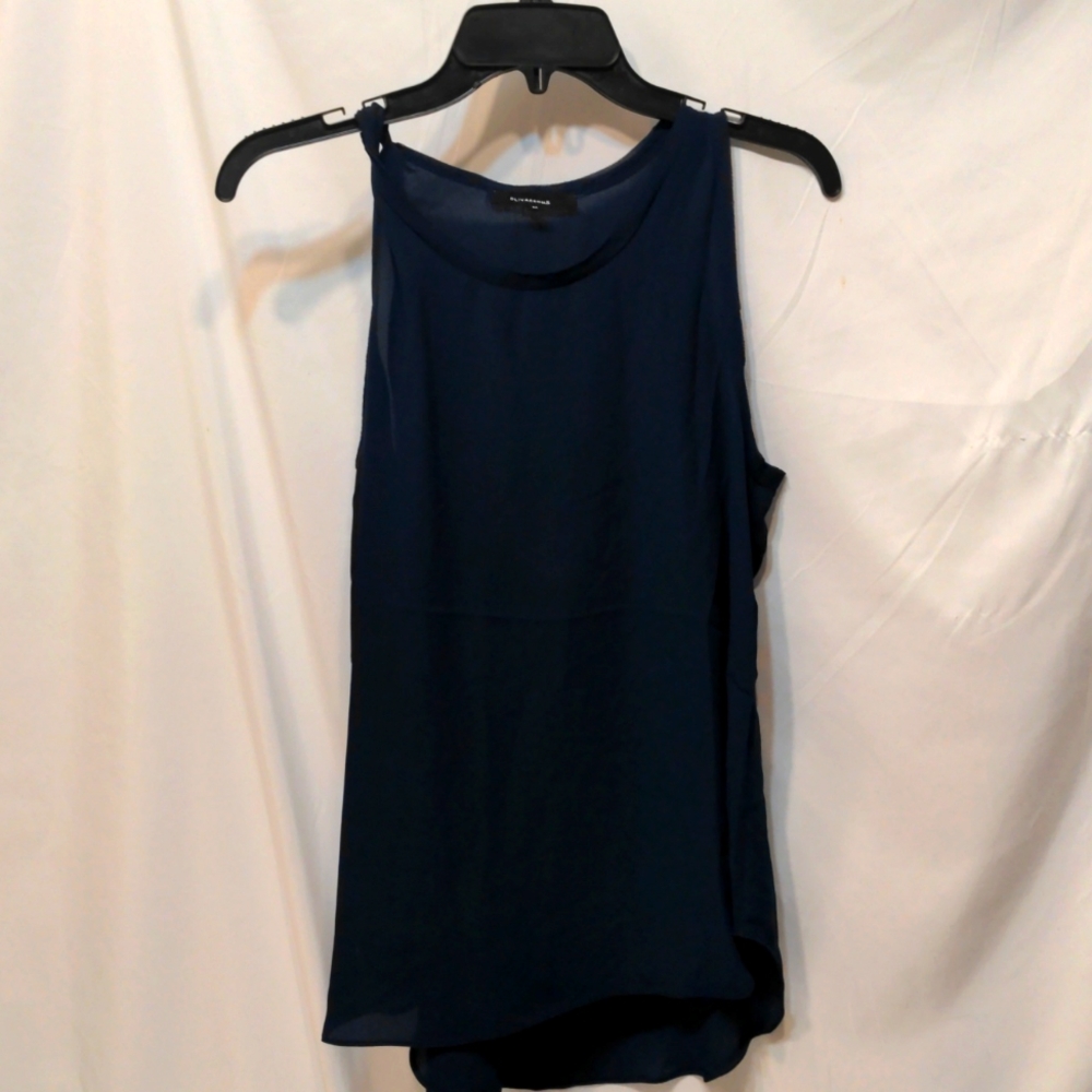 Olivaceous dark blue sheer tank top size medium